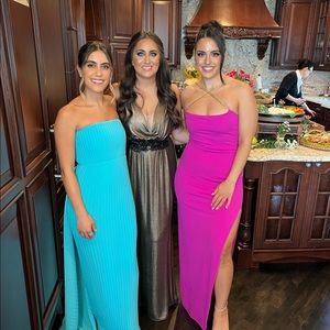 Revolve Nookie chain dress hot pink